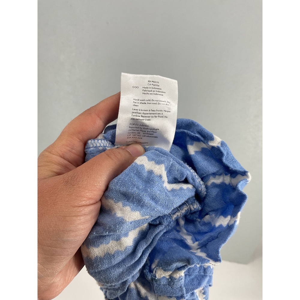 Beachgold Women Romper Blue White Striped Rayon Pineapple Charm Size Extra Small - Picture 10 of 11